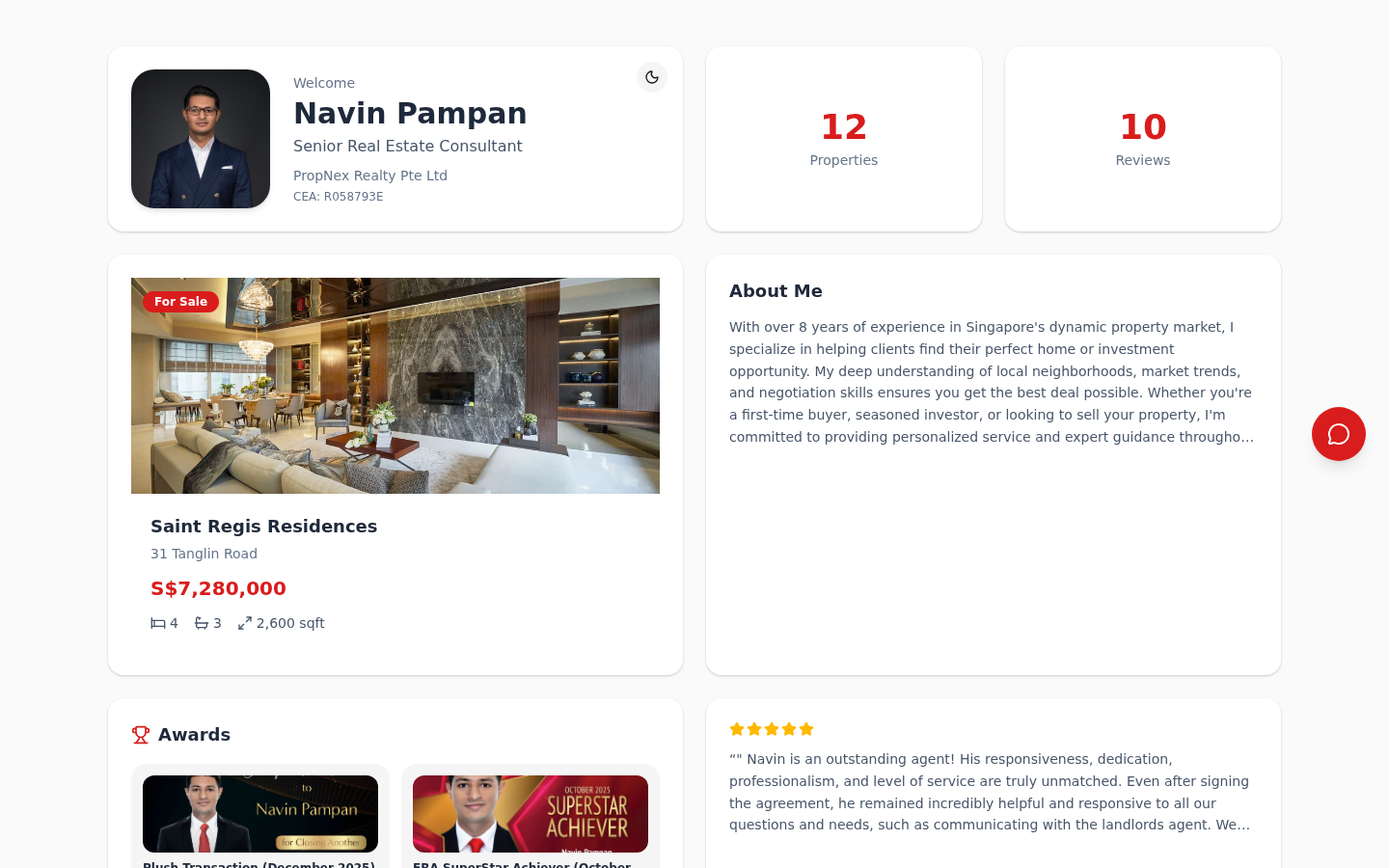 Bento Grid realtor template — mosaic tile layout