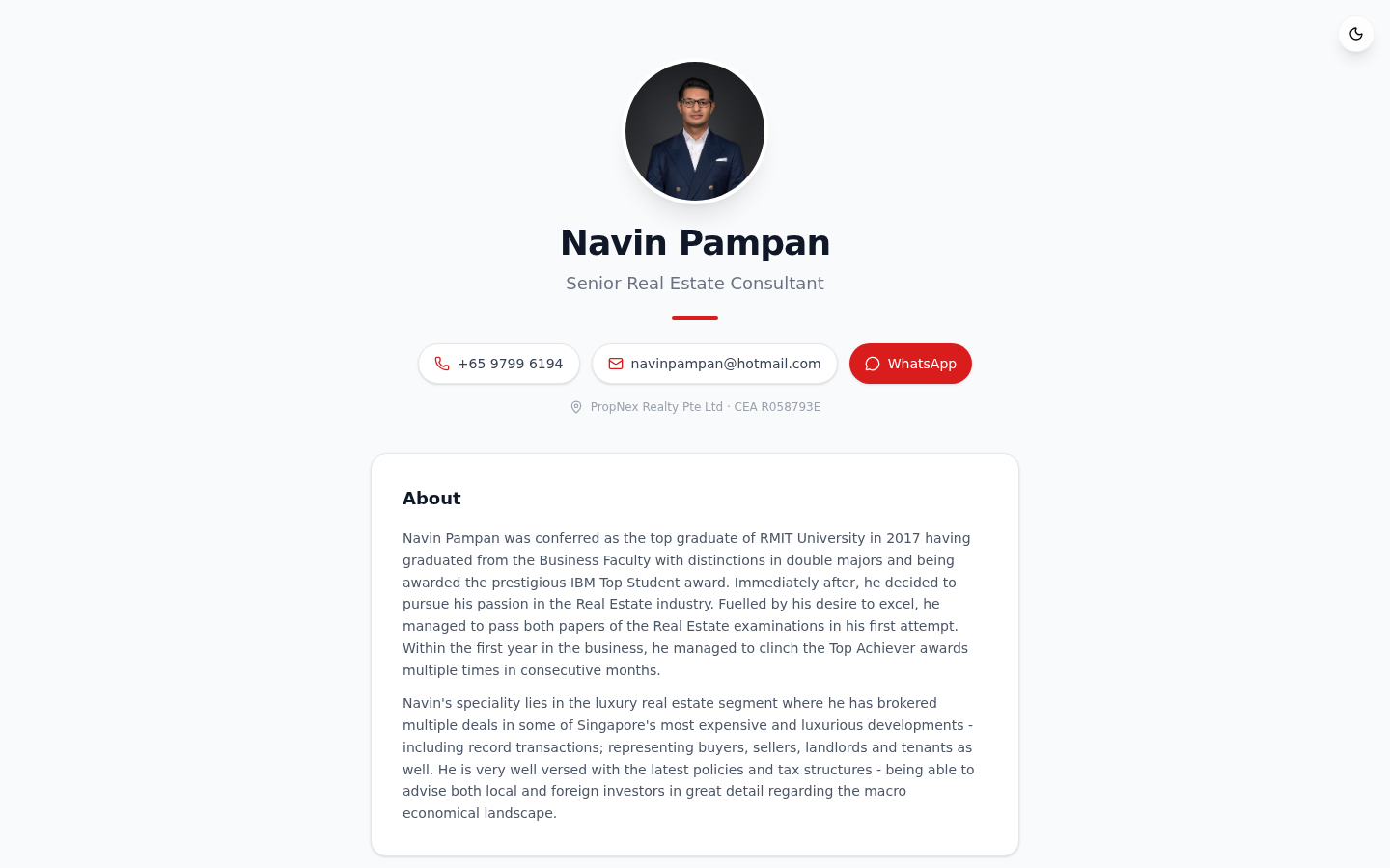 Business Card realtor template — compact card design